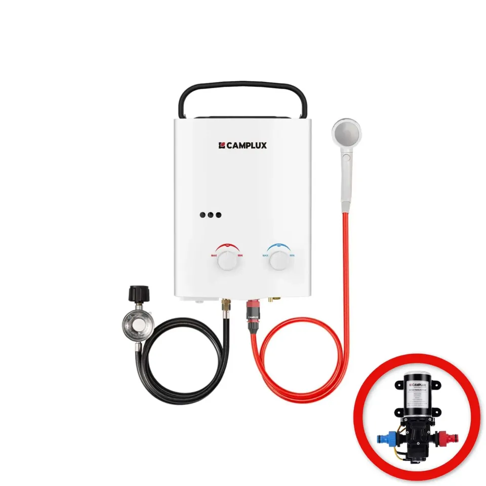 Camplux AY132P43 chauffe-eau portable 5L avec pompe extérieur