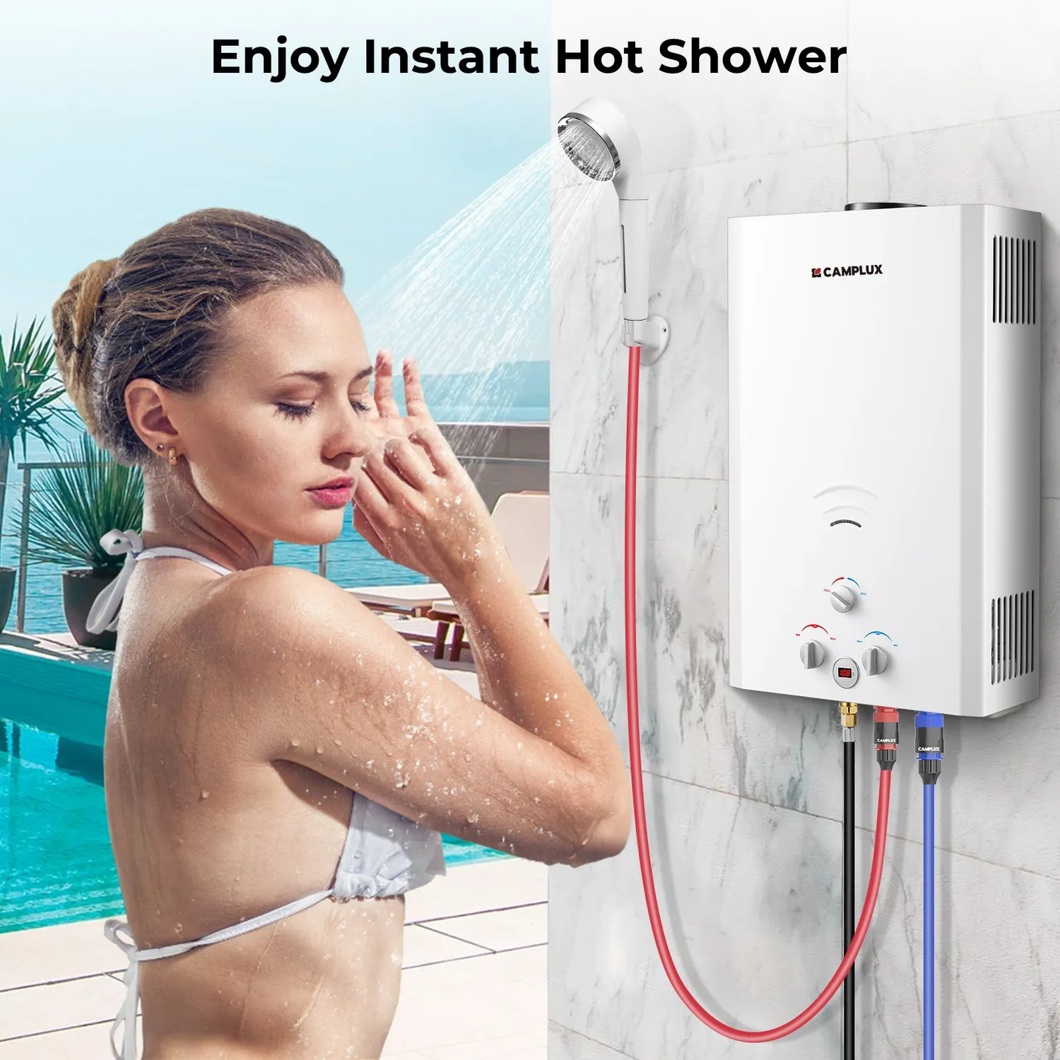 Camplux BW528 chauffe-eau gaz extérieur 20 L 5,28 GPM