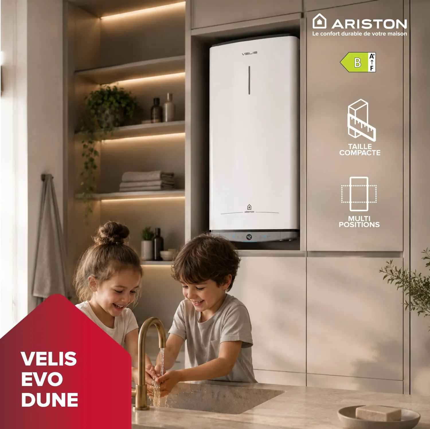 Ariston Hotpoint Velis Dune chauffe-eau plat 80L Eco