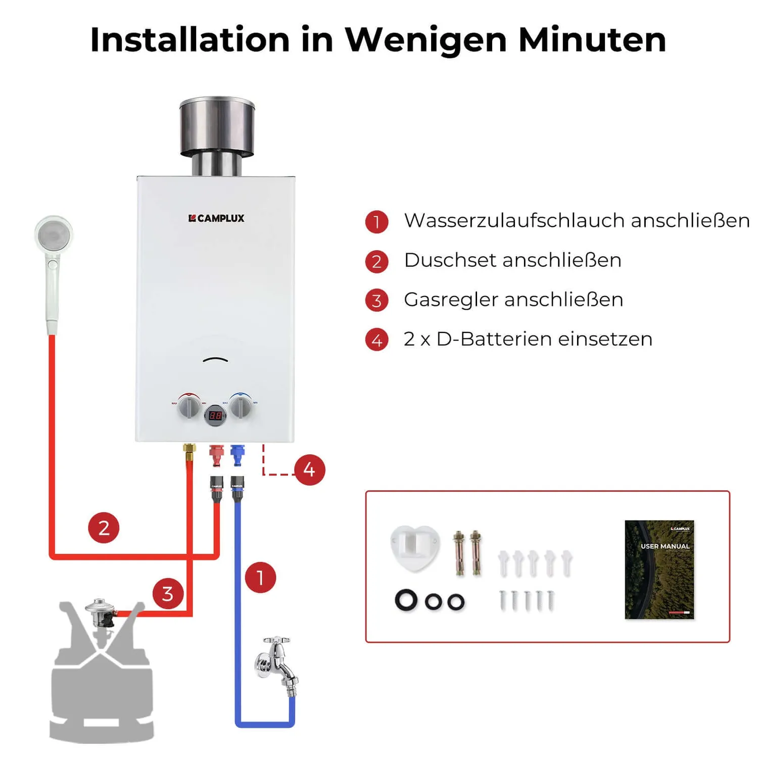 Camplux BW264C chauffe-eau gaz extérieur 10L 50 mbar