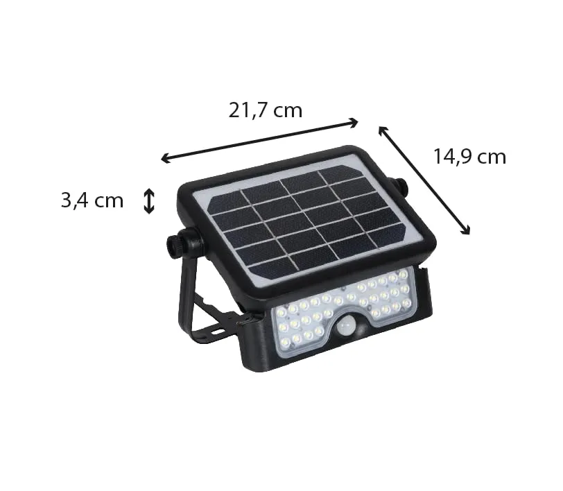 Voltman Eko VOM069212 applique solaire détecteur noir