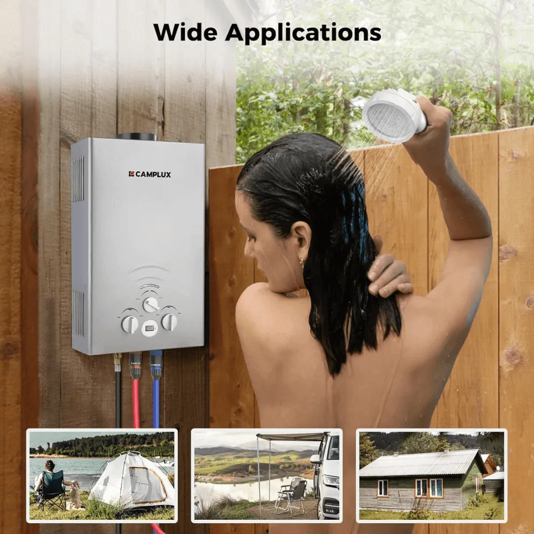 Camplux 2.1 GPM chauffe-eau gaz portable gris 8 l/min