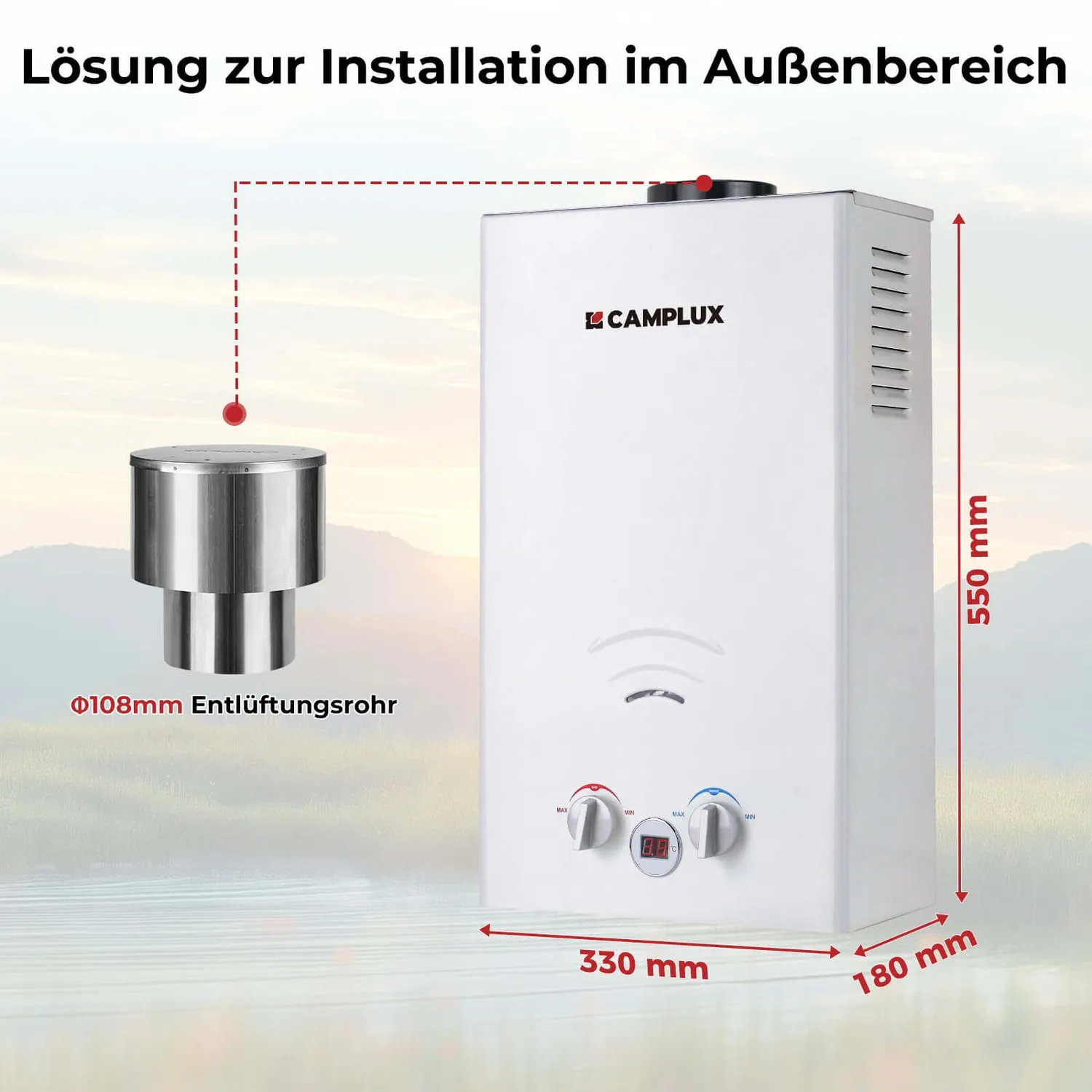 Camplux BW264C chauffe-eau gaz extérieur 10L 50 mbar