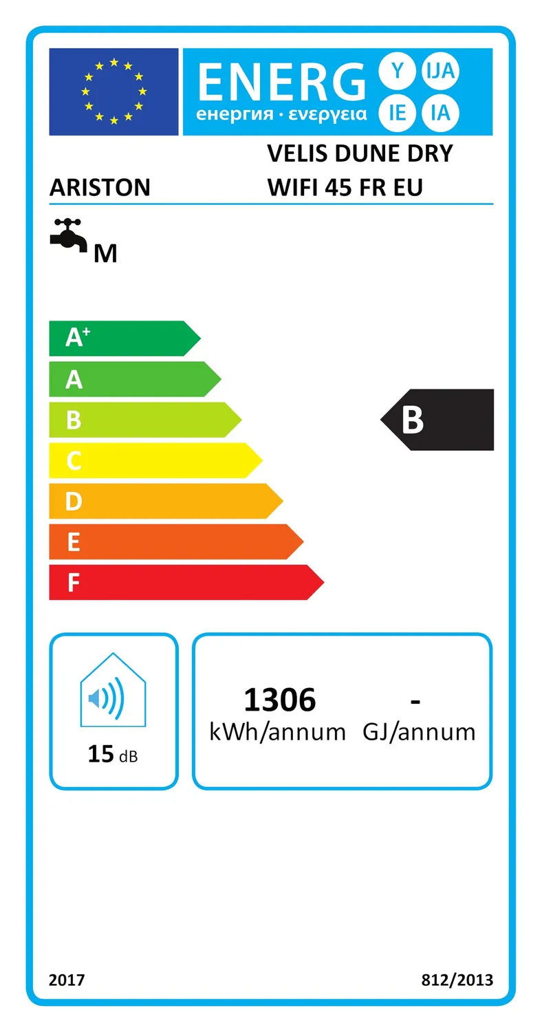 Ariston Hotpoint Velis Evo Dune Dry WiFi chauffe-eau 45L plat
