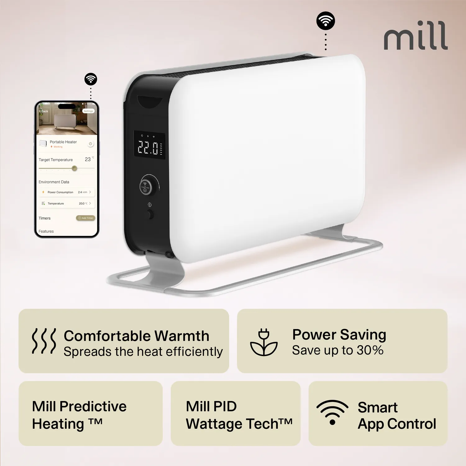 Mill WiFi Max chauffage portable 1500W connecté mobile