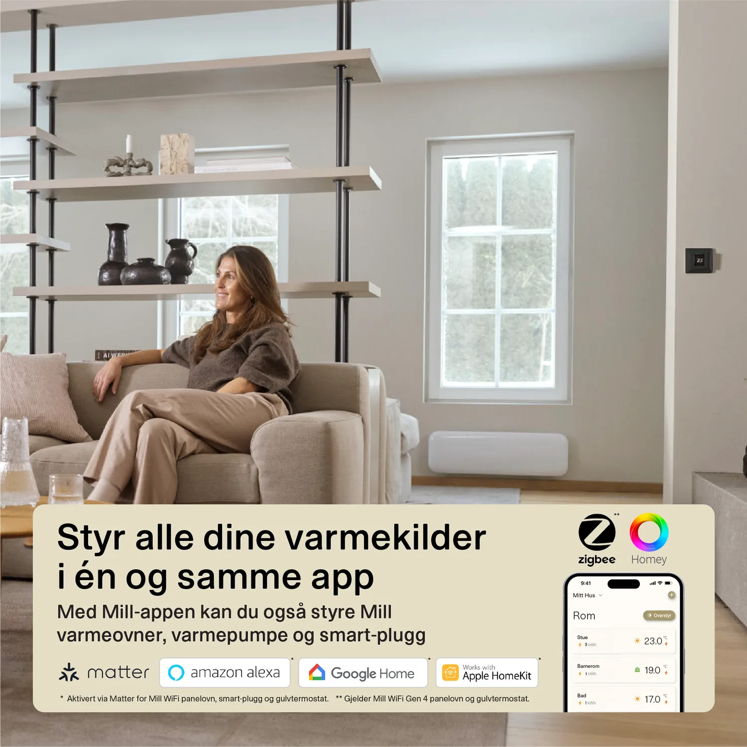 Mill Smart WiFi thermostat plancher chauffant noir
