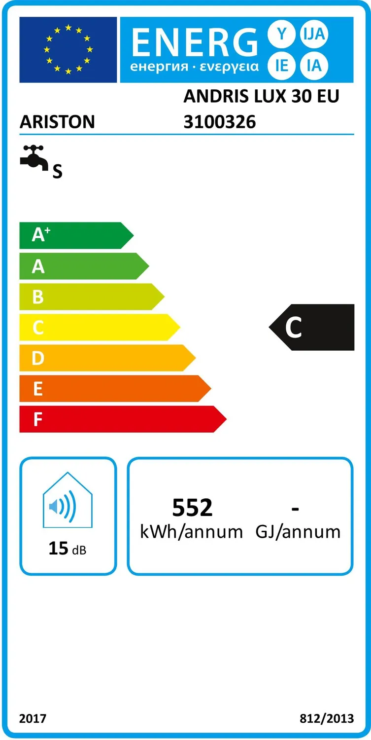 Ariston Hotpoint Andris Lux chauffe-eau 30L sur-évier