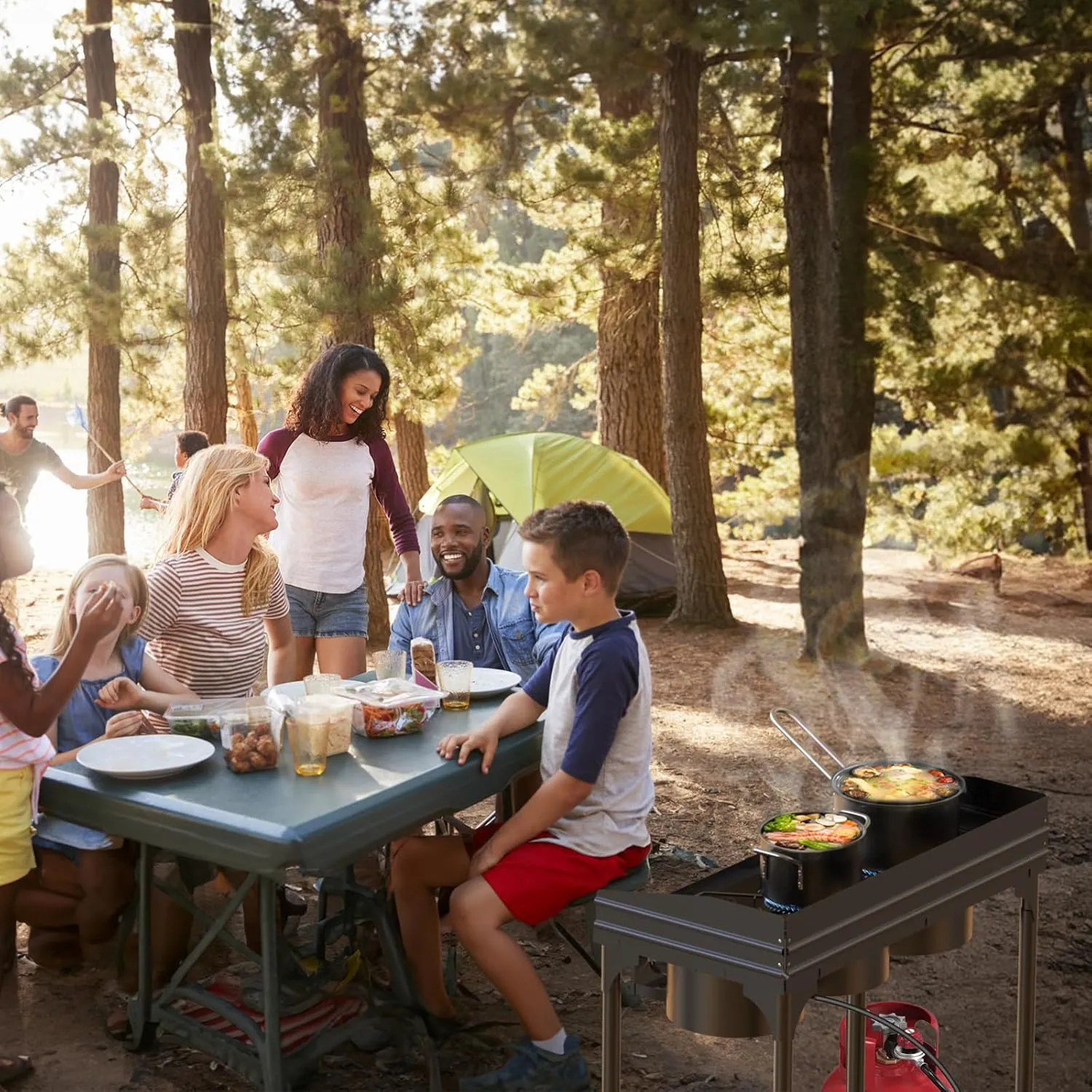Camplux 225000 BTU réchaud camping gaz 3 brûleurs fonte