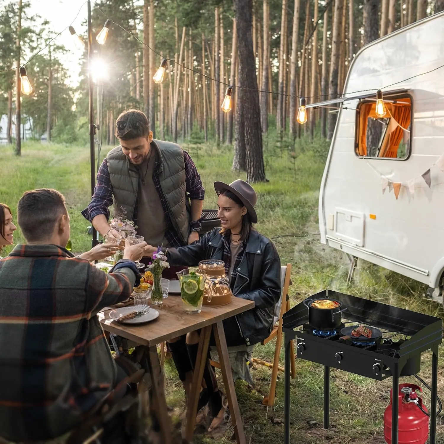Camplux 225000 BTU réchaud camping gaz 3 brûleurs fonte