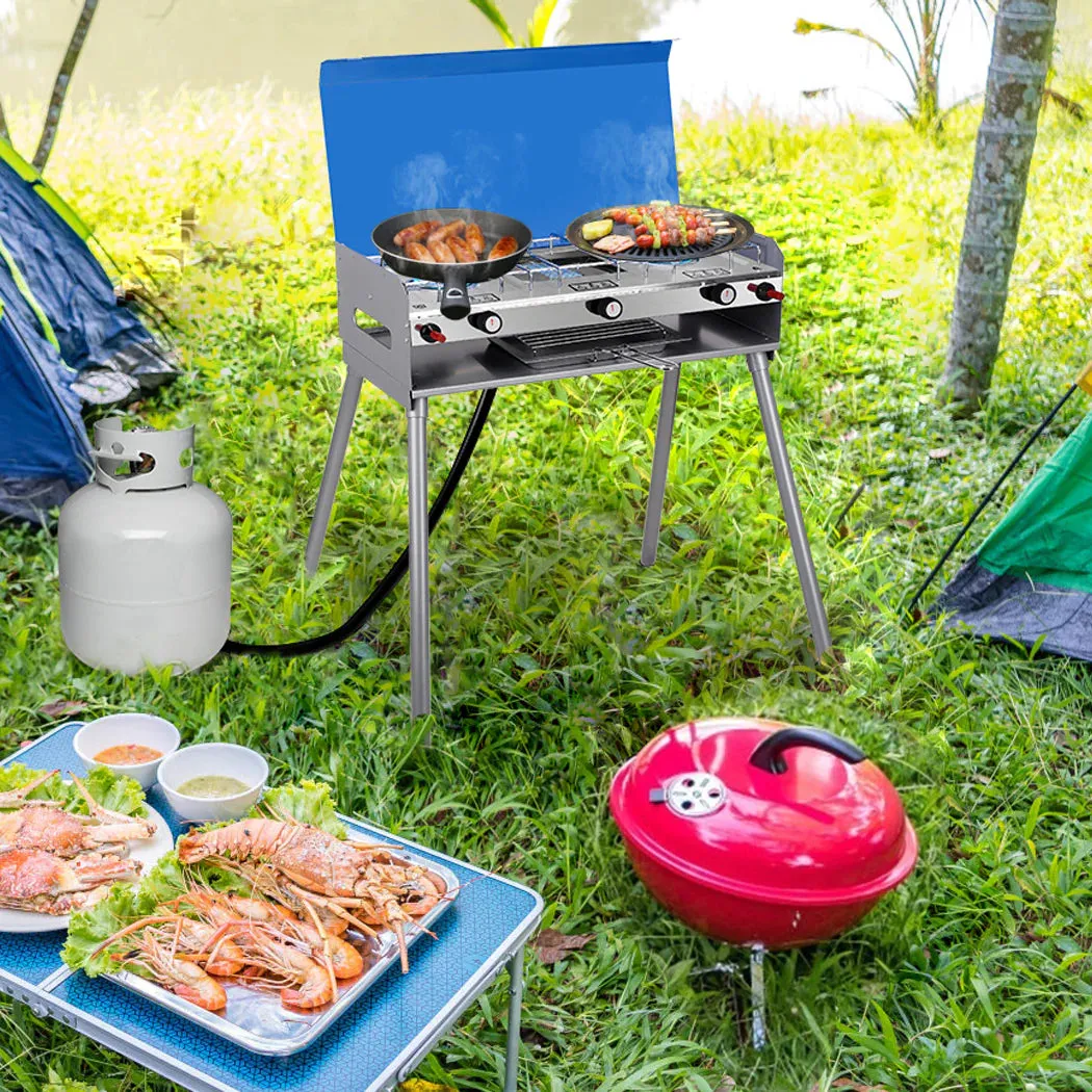 Camplux réchaud camping 2 feux grill gaz avec pieds