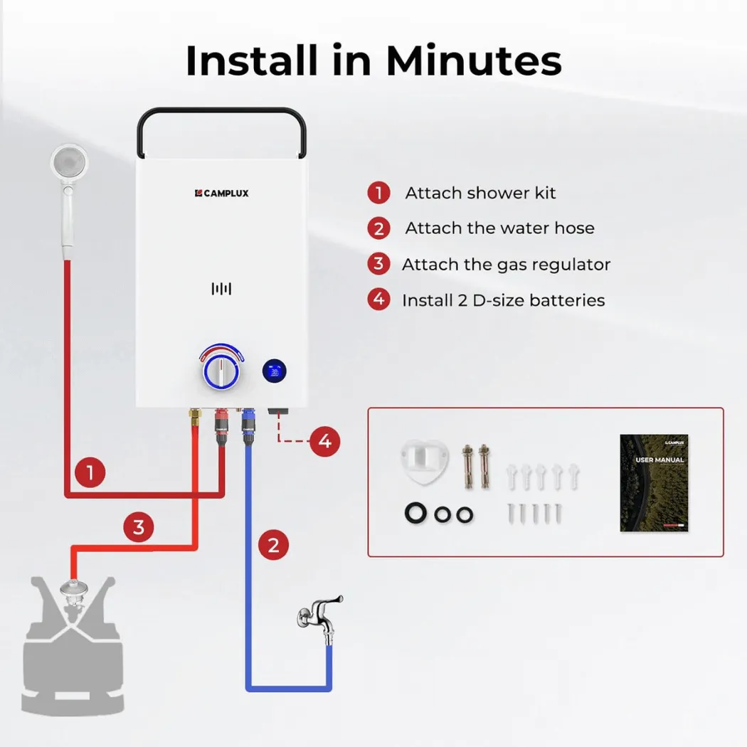 Camplux First Chauffe-eau instantané 10L gaz 37 mbar blanc