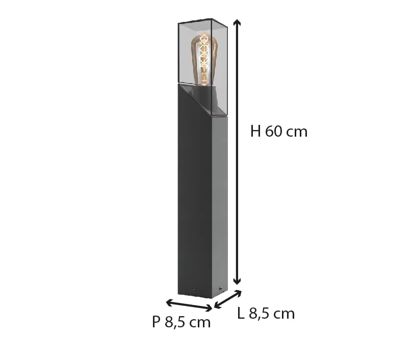 Voltman Faro VOM069352 potelet gris 60 cm IP54