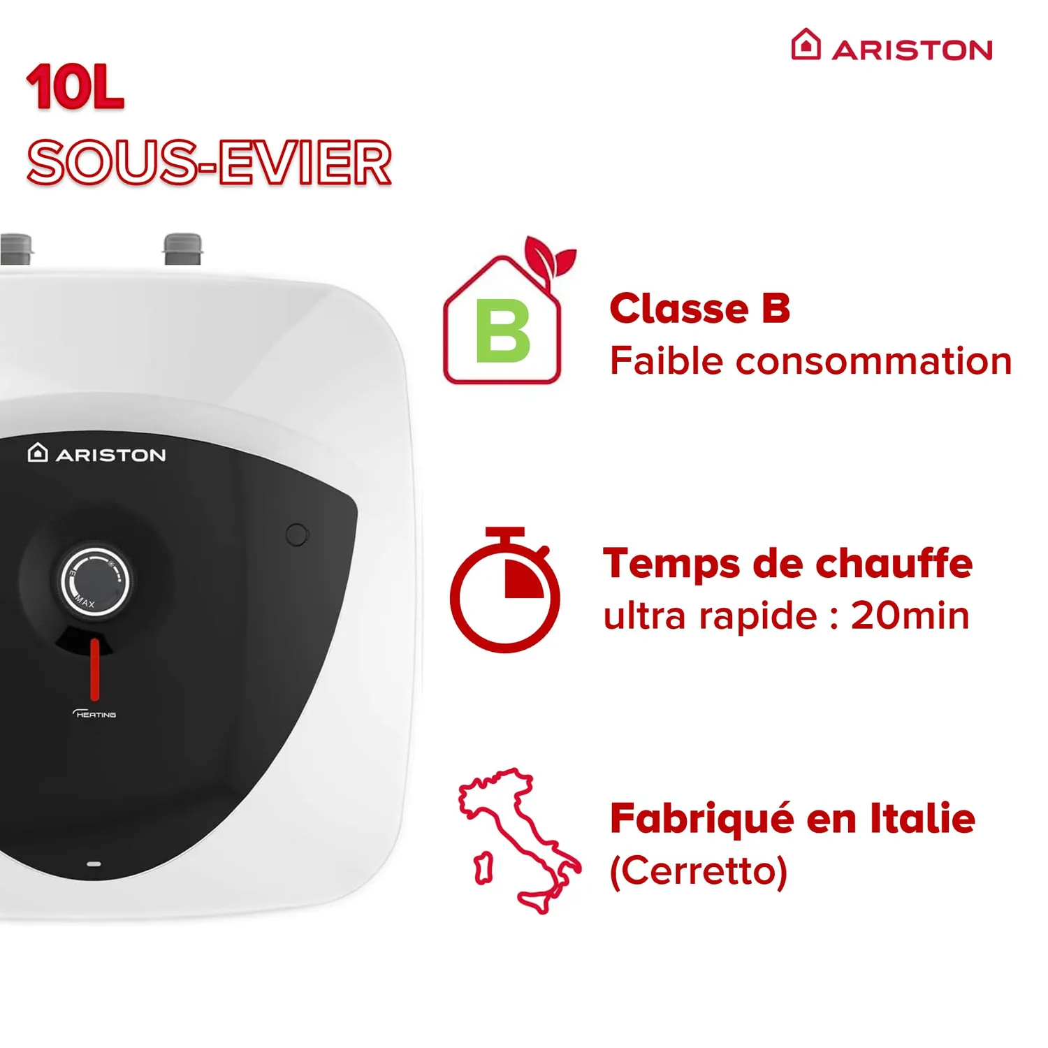 Ariston Andris Lux chauffe-eau sous-évier 10 L 2000 W