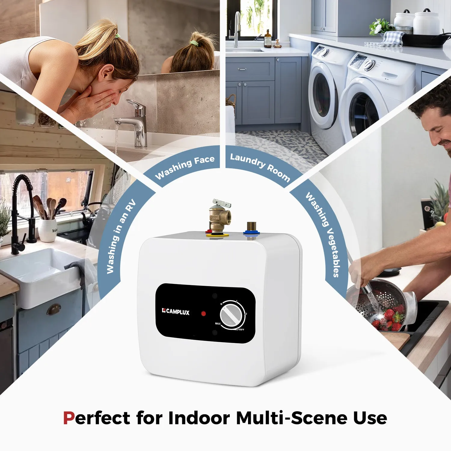 Camplux mini chauffe-eau électrique 5L 120V 3 températures
