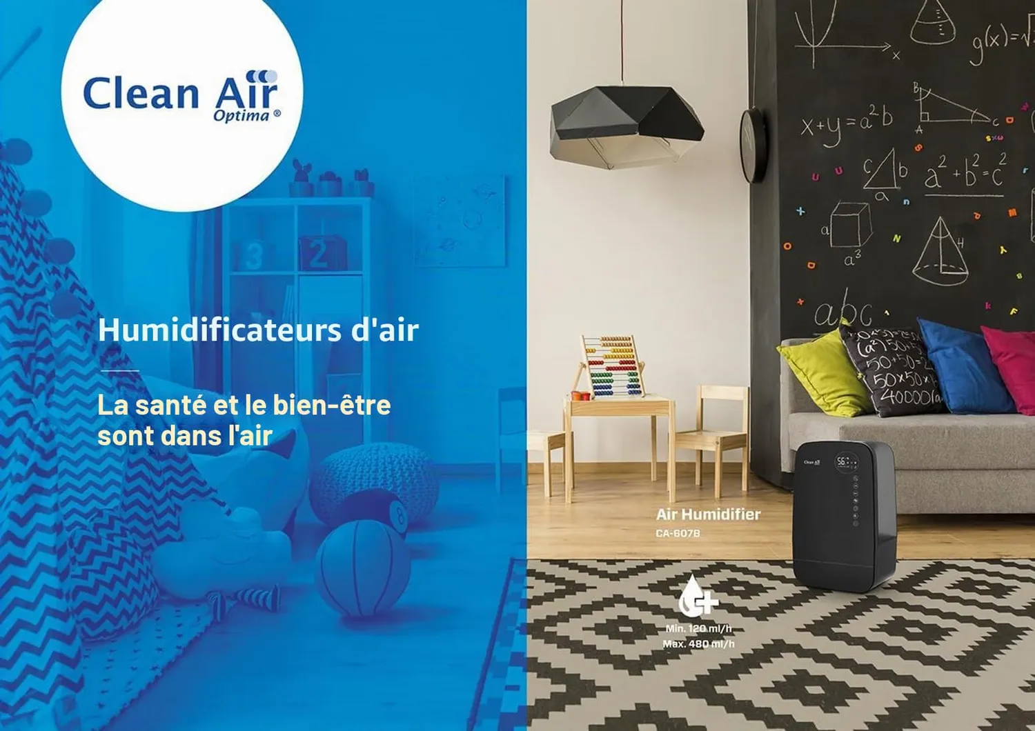 Clean Air Optima CA-607B humidificateur ultrason 65m²