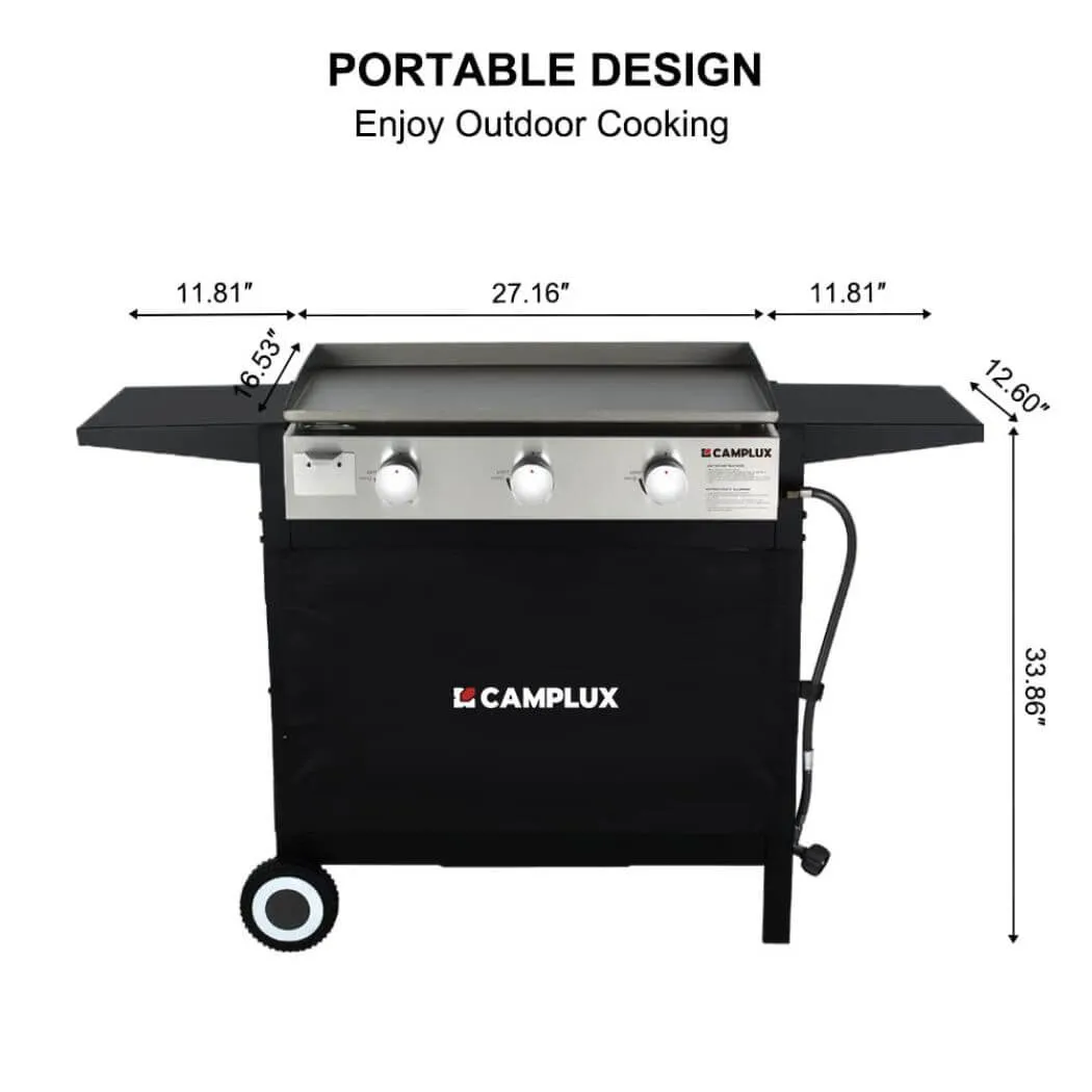 Camplux 33000 BTU plancha gaz 3 brûleurs extérieur LP