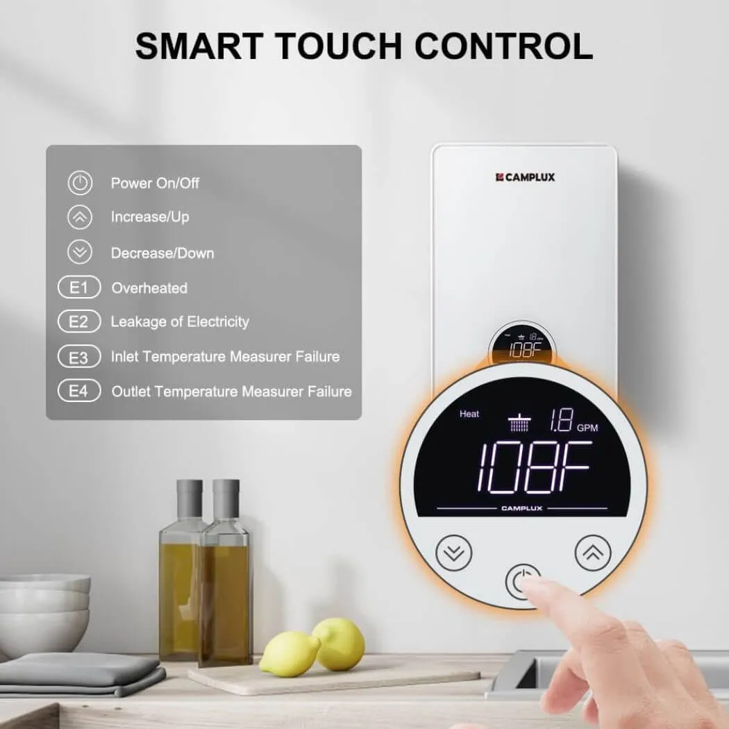 Camplux 6 kW chauffe-eau électrique instantané 1,0 GPM blanc