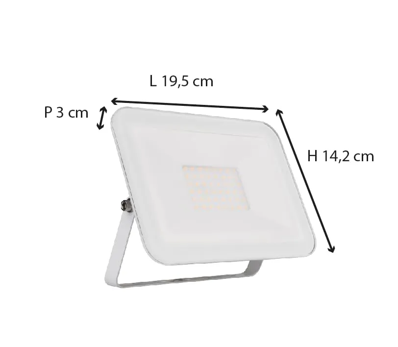 Voltman Pula projecteur LED slim blanc 30W 3000lm IP65