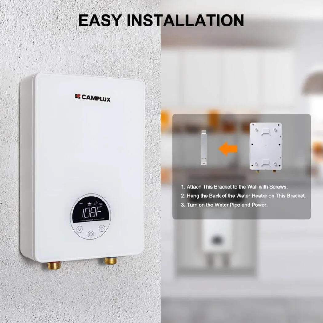Camplux 6 kW chauffe-eau électrique instantané 1,0 GPM blanc