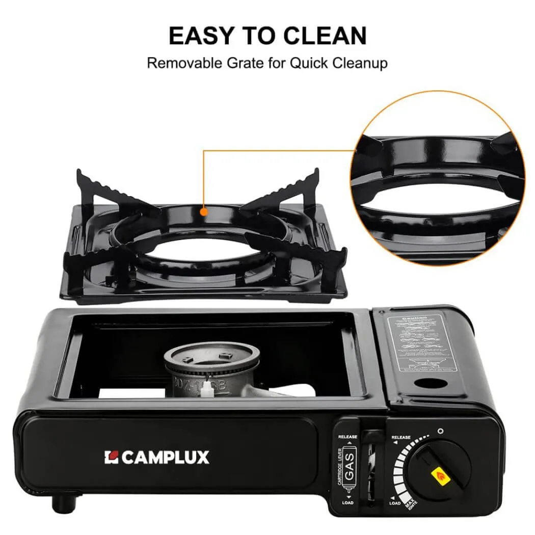 Camplux réchaud camping gaz bi-carburant avec étui