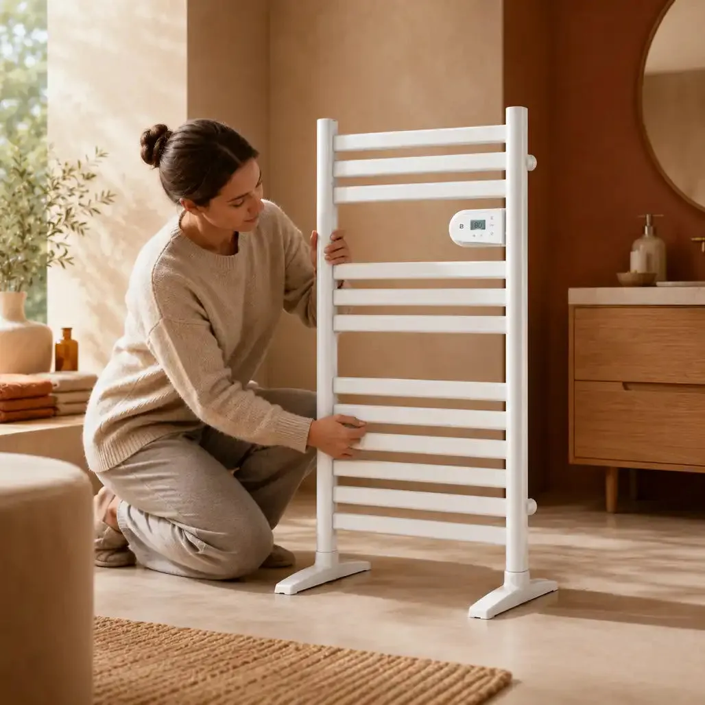 Bestherm Soria sèche-serviettes connecté sur pieds fluide