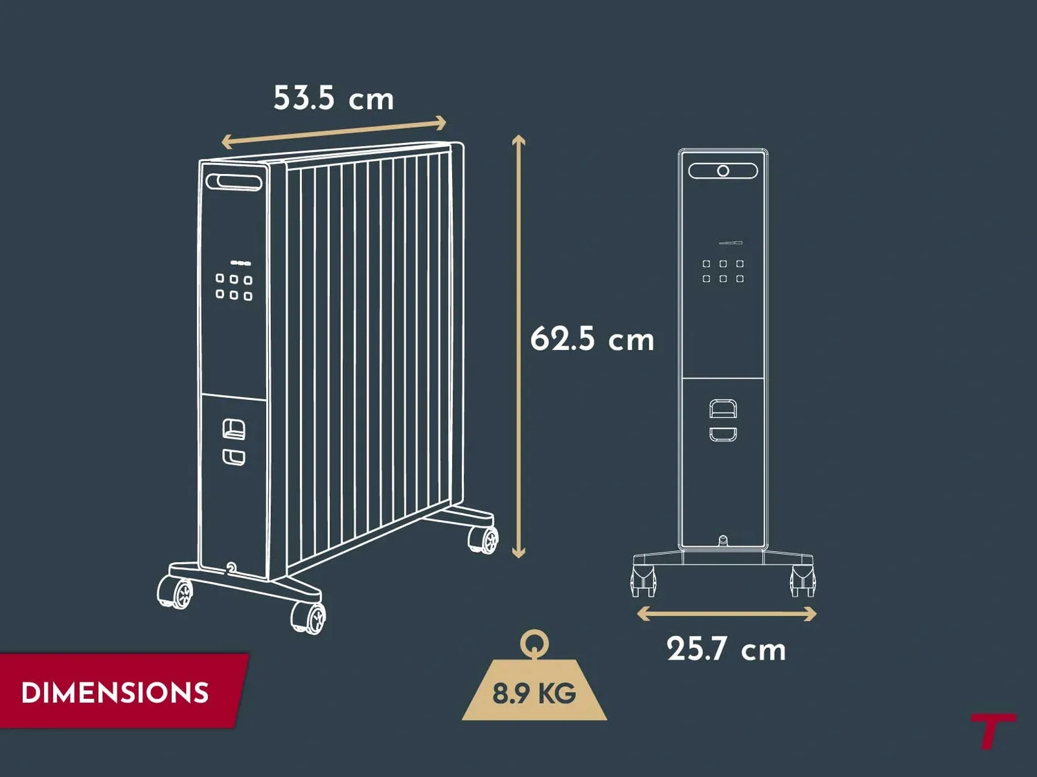 Thomson Millo radiateur mobile alu 2000W