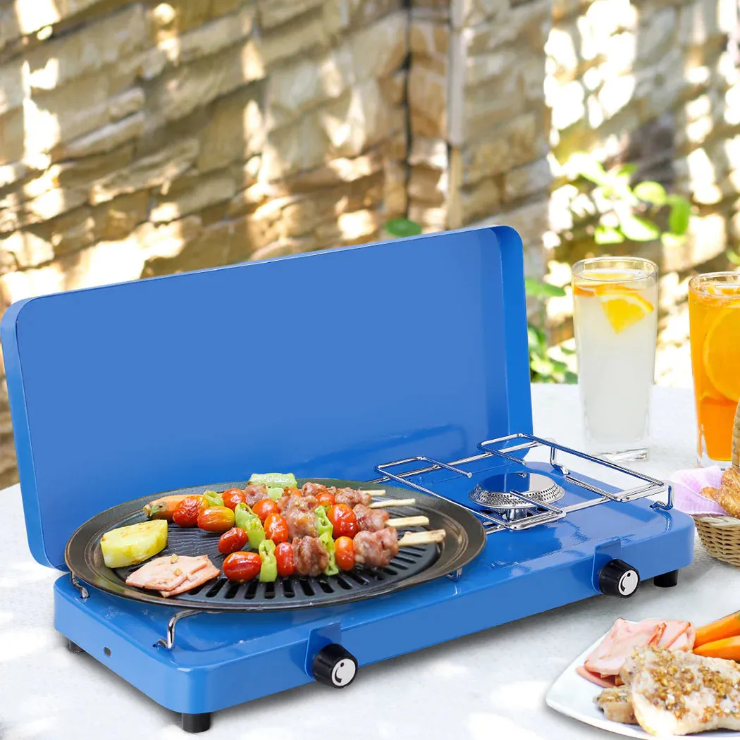 Camplux Réchaud Camping Gaz 2 Brûleurs 7000 BTU x2 Portable
