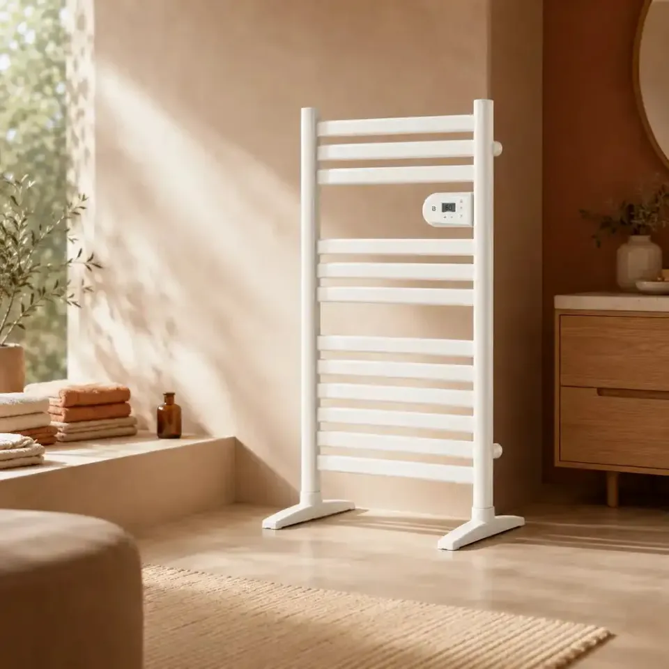 Bestherm Soria sèche-serviettes connecté sur pieds fluide