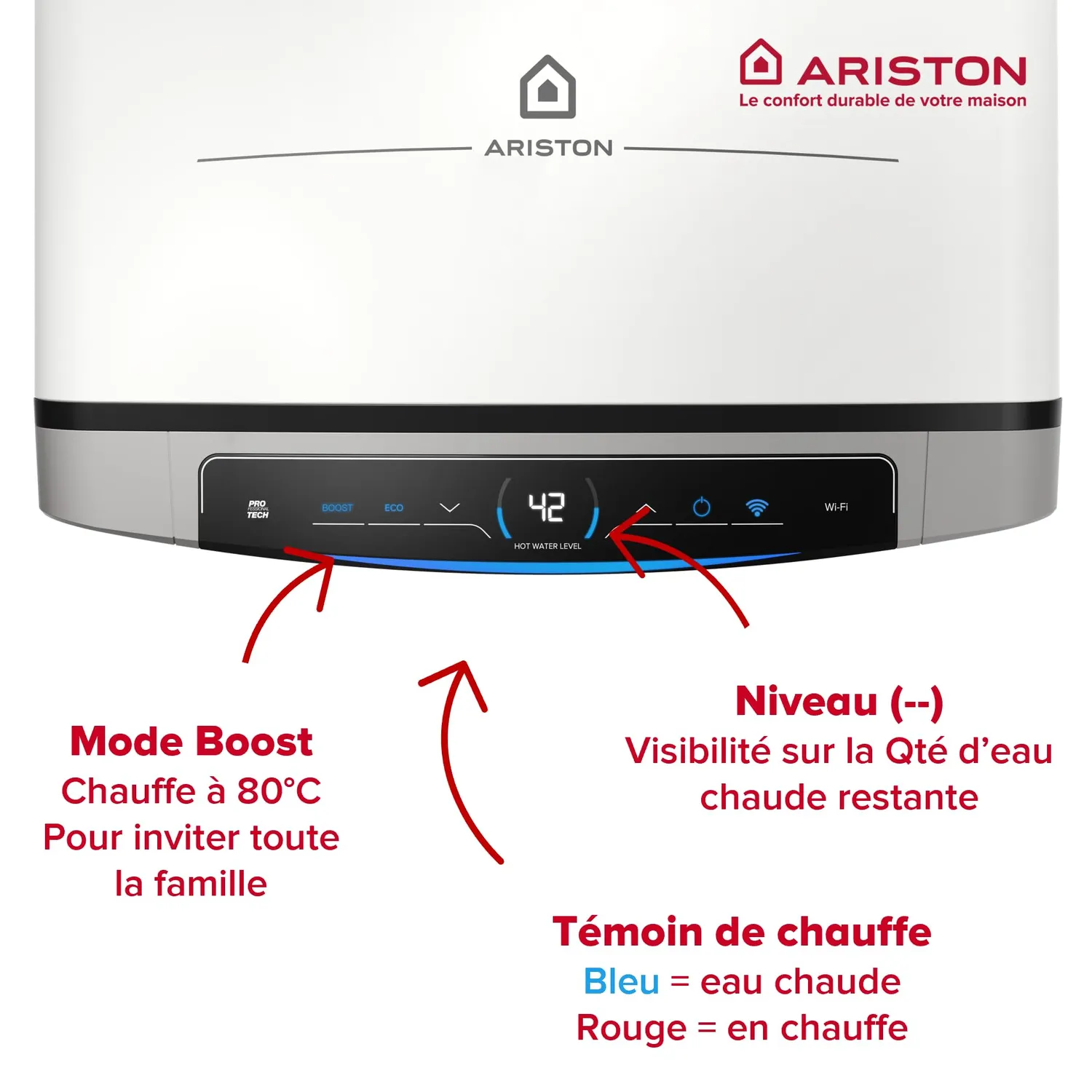 Ariston Hotpoint Velis Evo Dune Dry WiFi chauffe-eau 45L plat