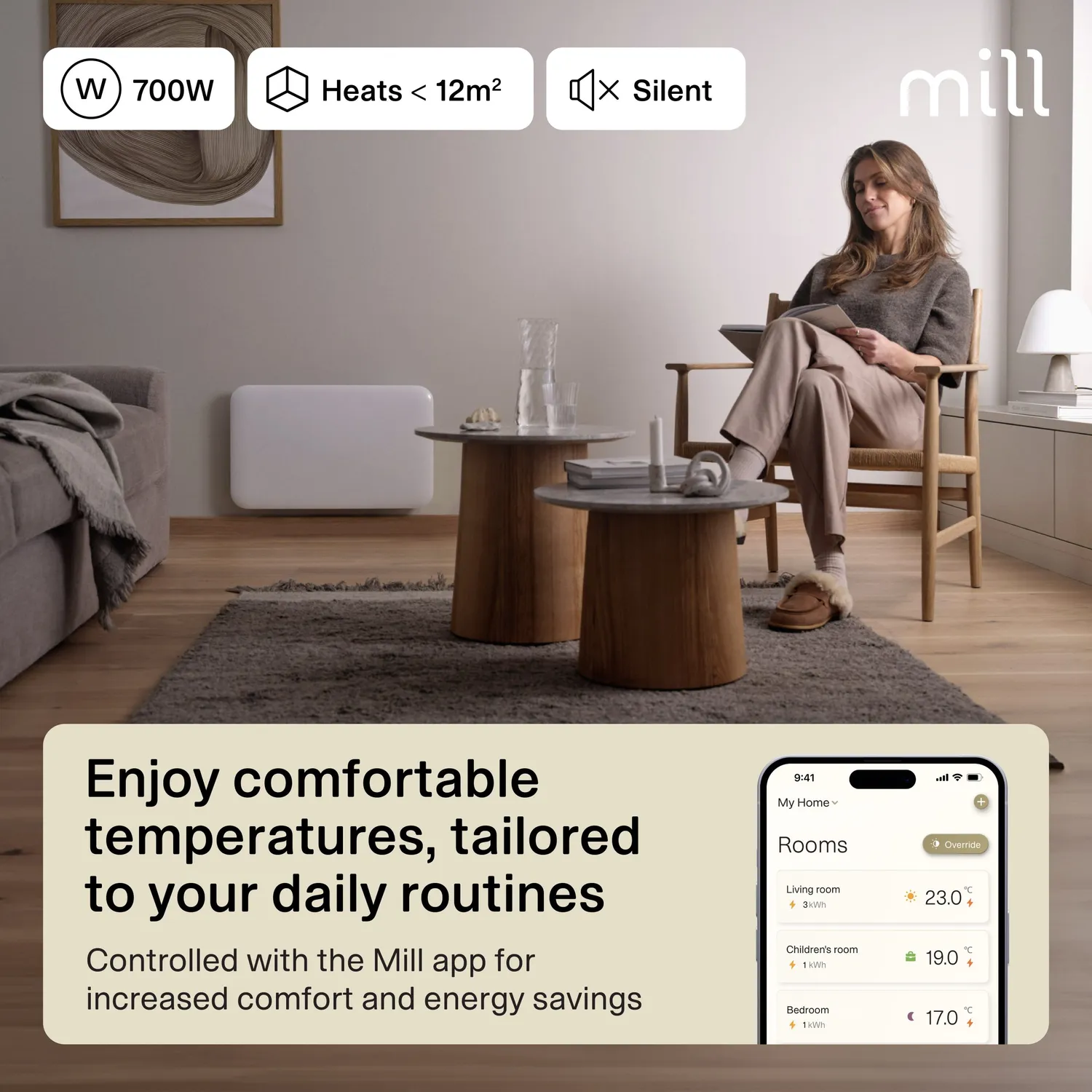 Mill Invisible Gen 4 convecteur WiFi 700W