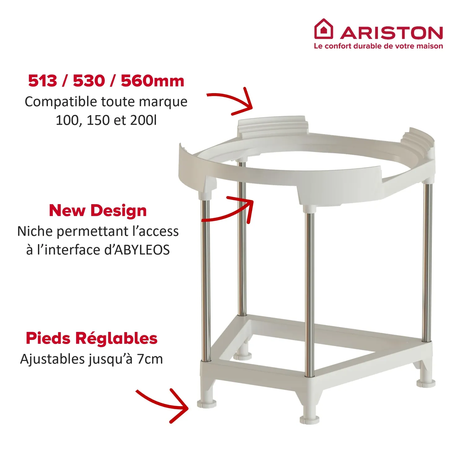 Ariston Hotpoint 4090027 trépied chauffe-eau 450 kg réglable