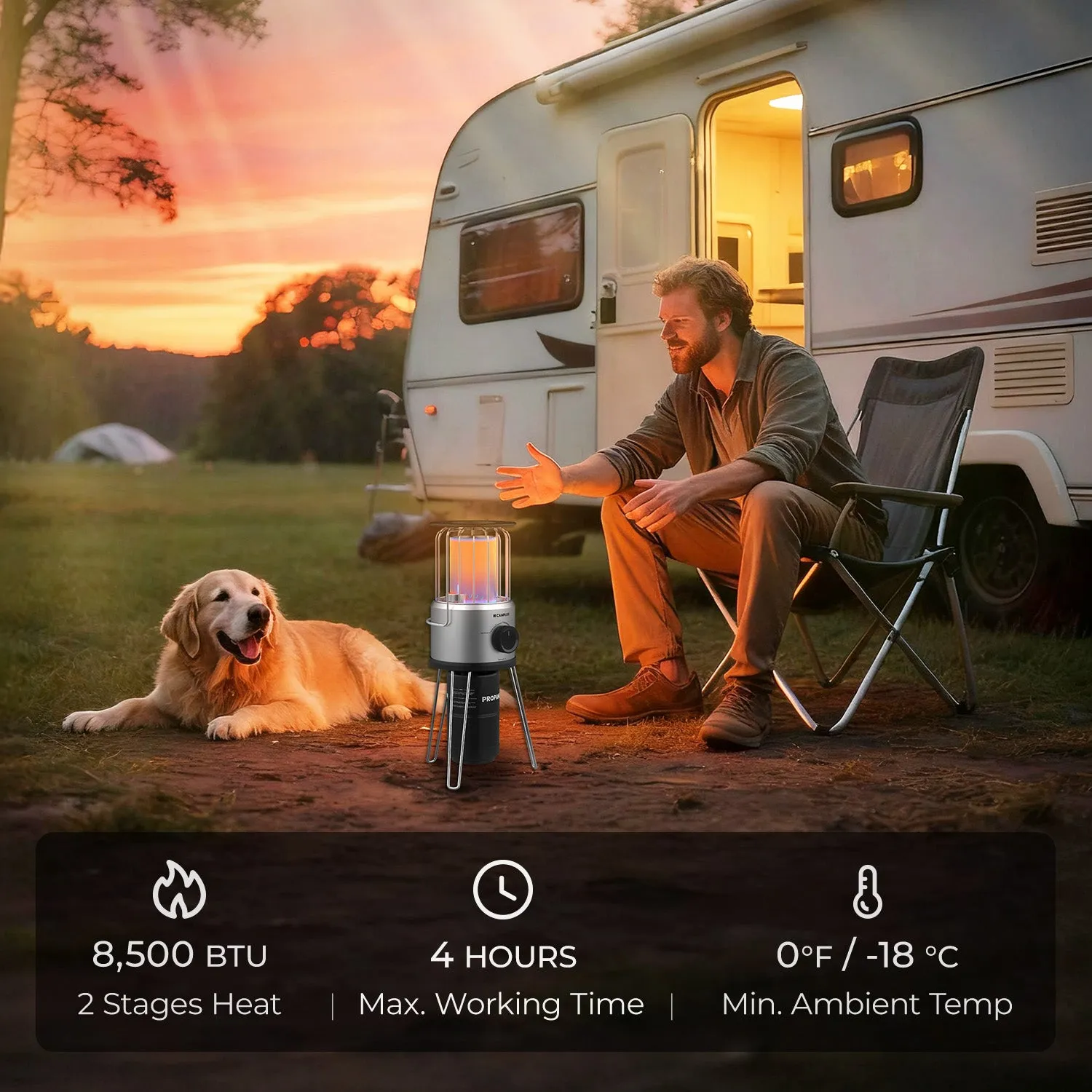 Camplux Nano Air 2 chauffage propane portable 8500 BTU