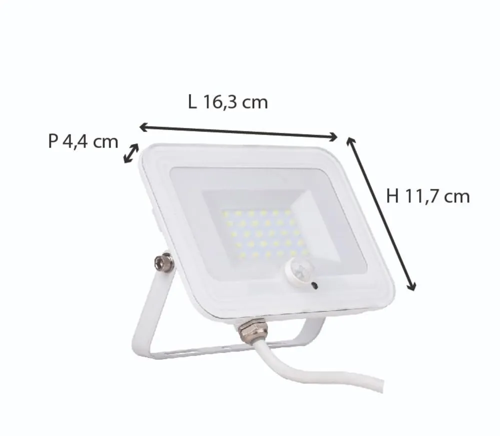 Voltman projecteur LED détecteur blanc 20W 2000lm