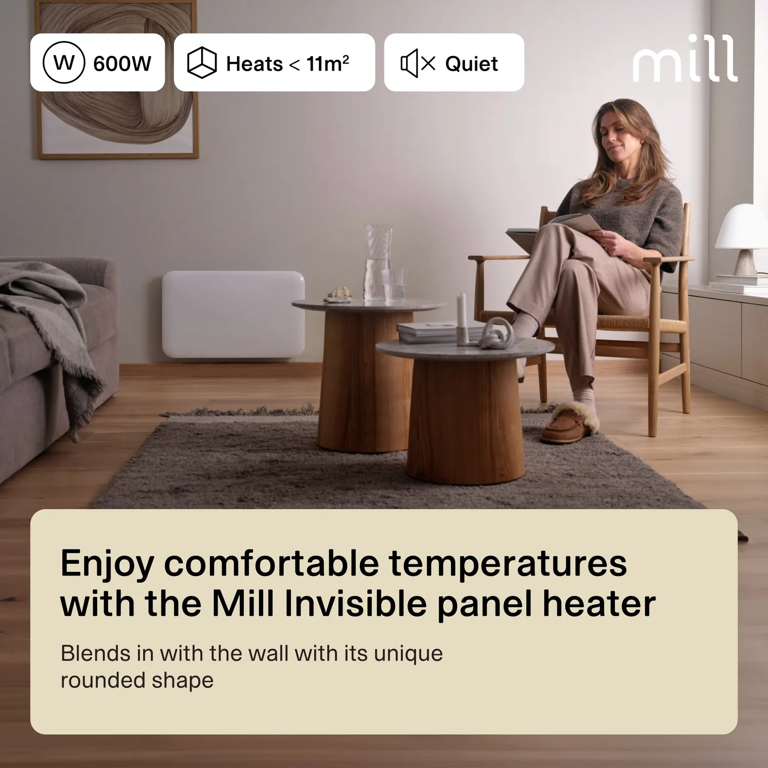 Mill Invisible 600W radiateur panneau discret 600W