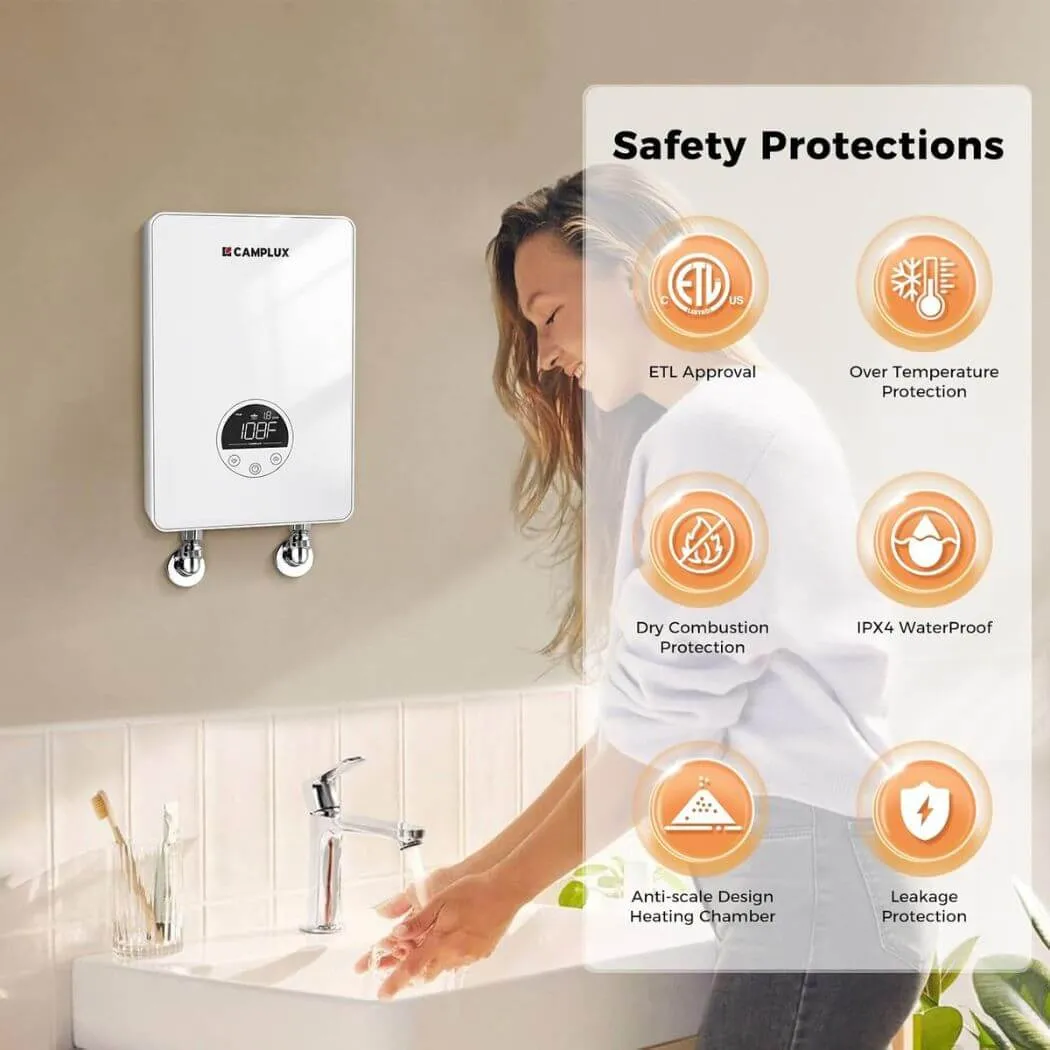 Camplux Chauffe-Eau Instantané Électrique 4,5kW 120V Sous Évier