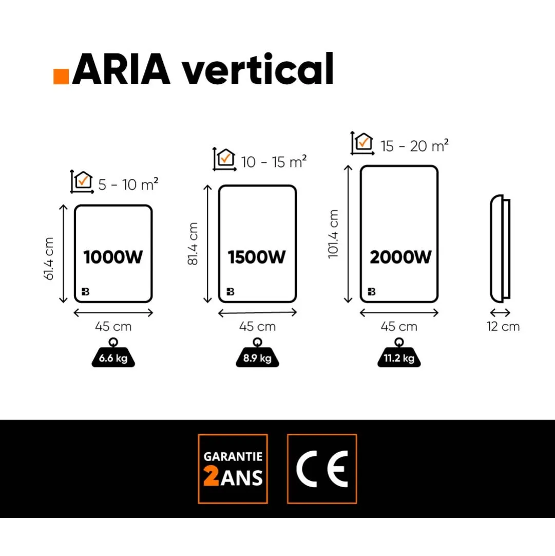 Bestherm Aria Vertical radiateur inertie céramique vertical