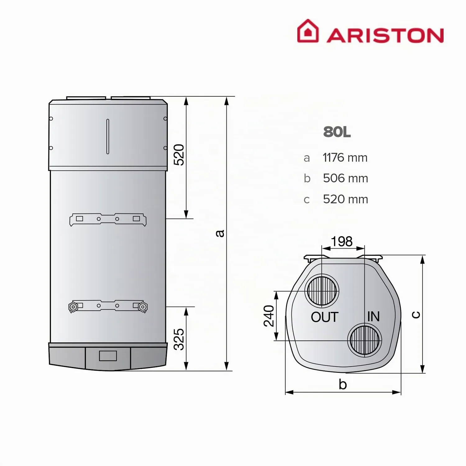 Ariston Nuos Plus S2 WiFi chauffe-eau thermodynamique 80 L silencieux