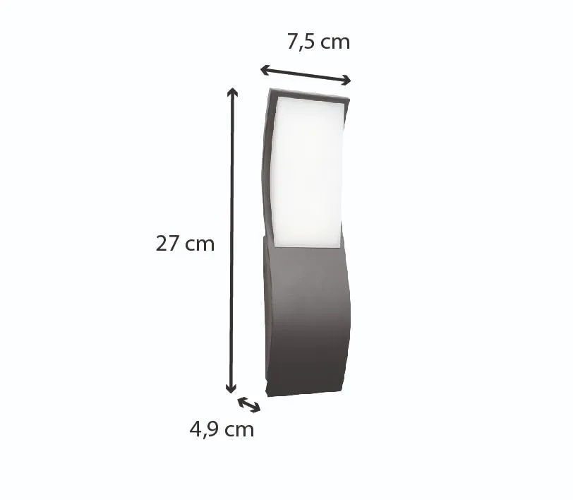Voltman applique murale extérieure IP65 700lm 3000K gris