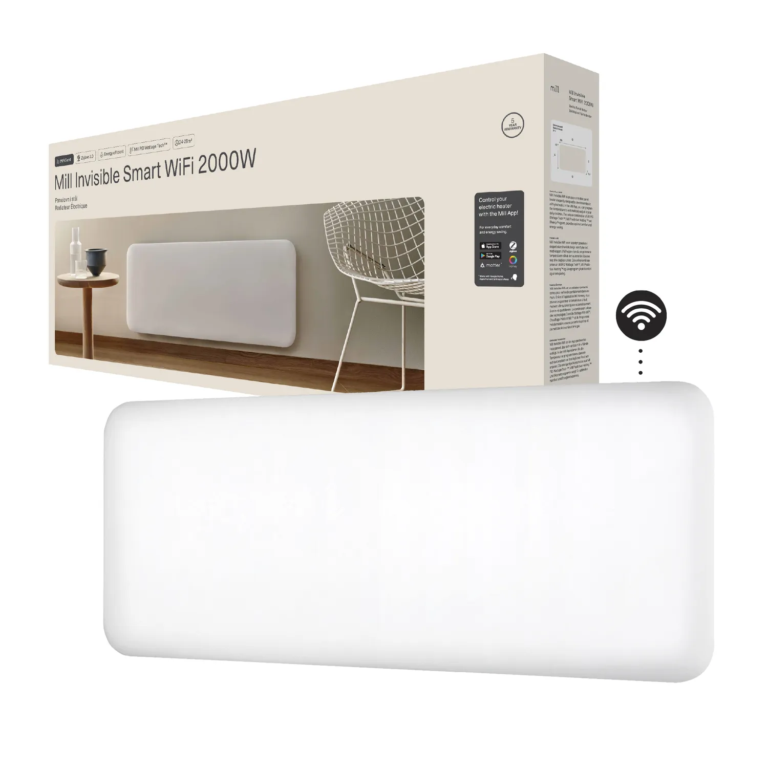Mill Invisible Gen 4 2000W convecteur discret connecté