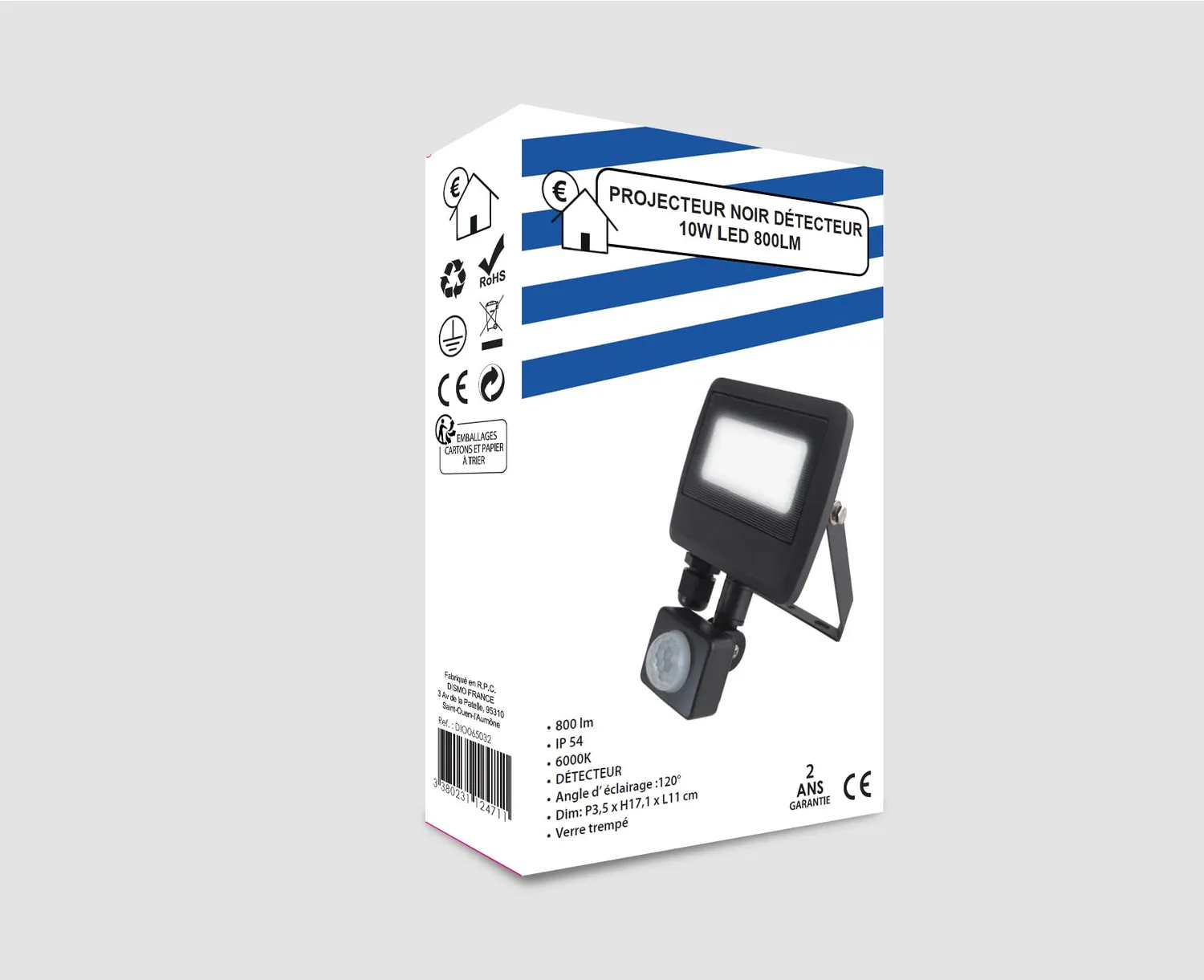 Voltman DIO065032 projecteur LED 10W avec détecteur