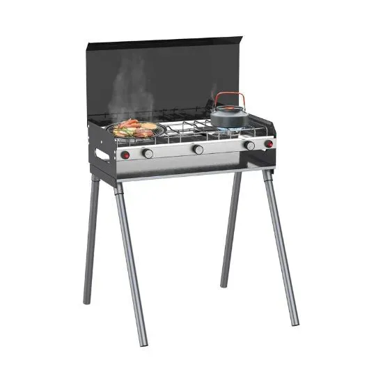 Camplux réchaud camping gaz 2 feux + grill 15000 BTU