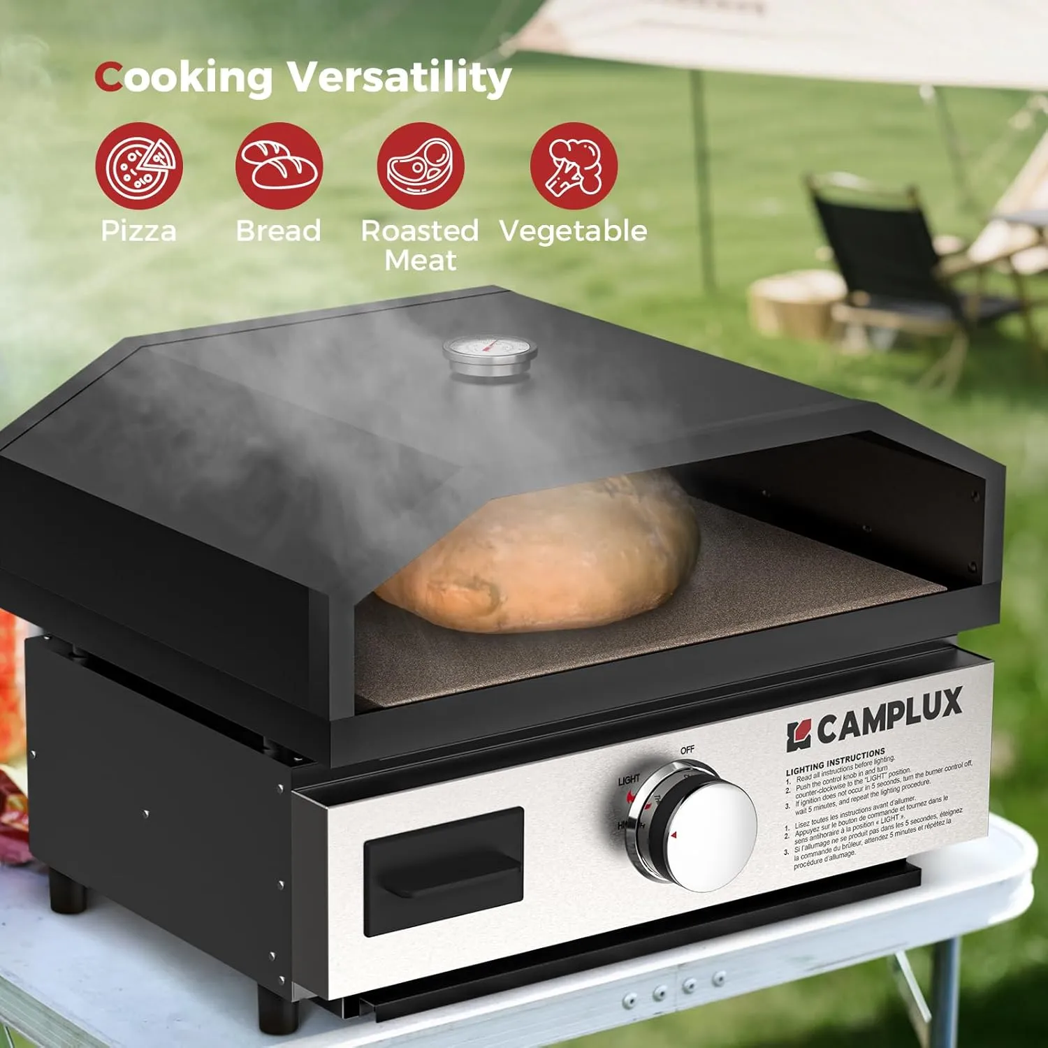 Camplux combo grill gaz four pizza 11000 BTU 17 pouces