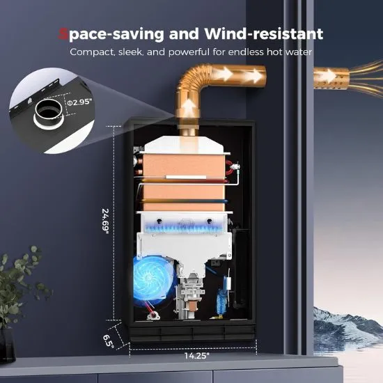 Camplux Climatech 7 chauffe-eau gaz sans réservoir 5.28 GPM blanc