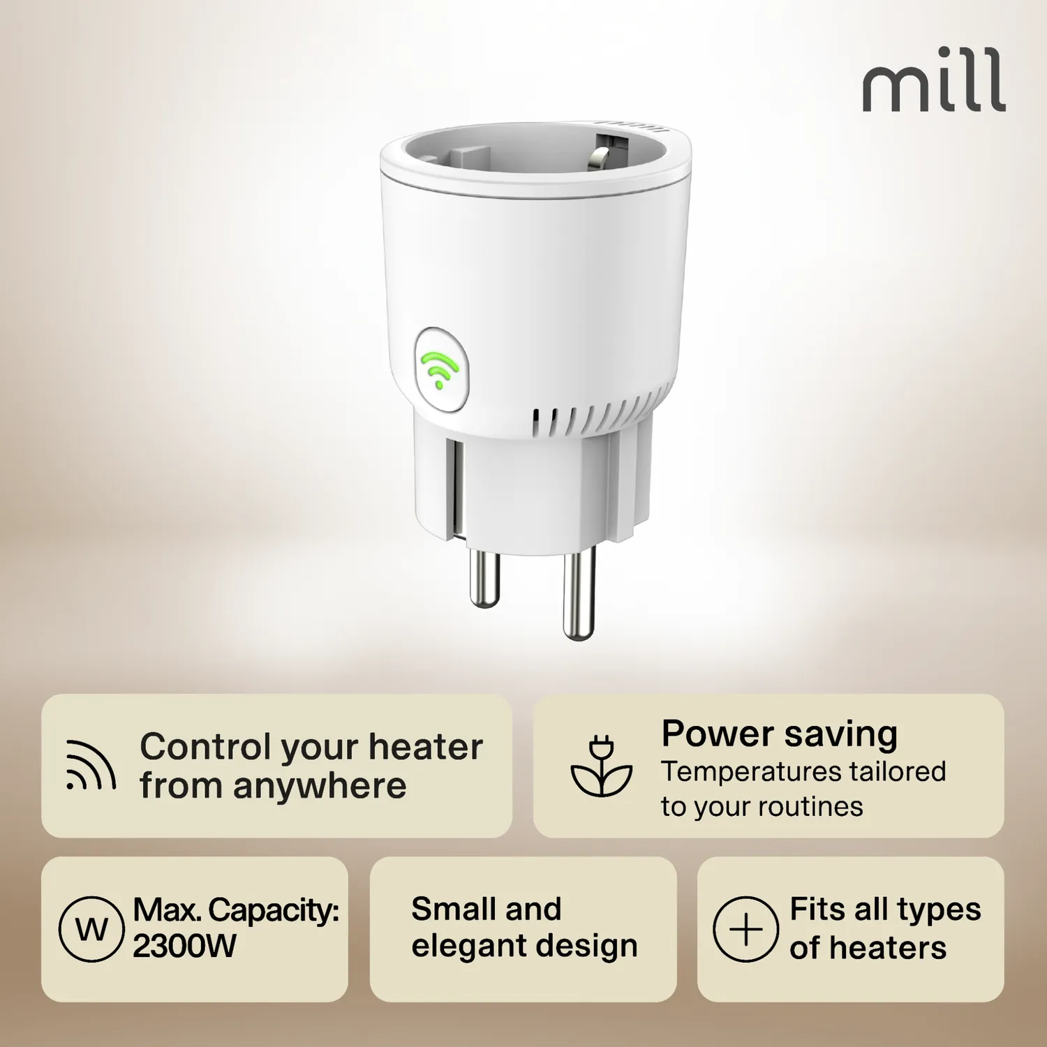 Mill Smart prise connectée WiFi suivi conso intérieure