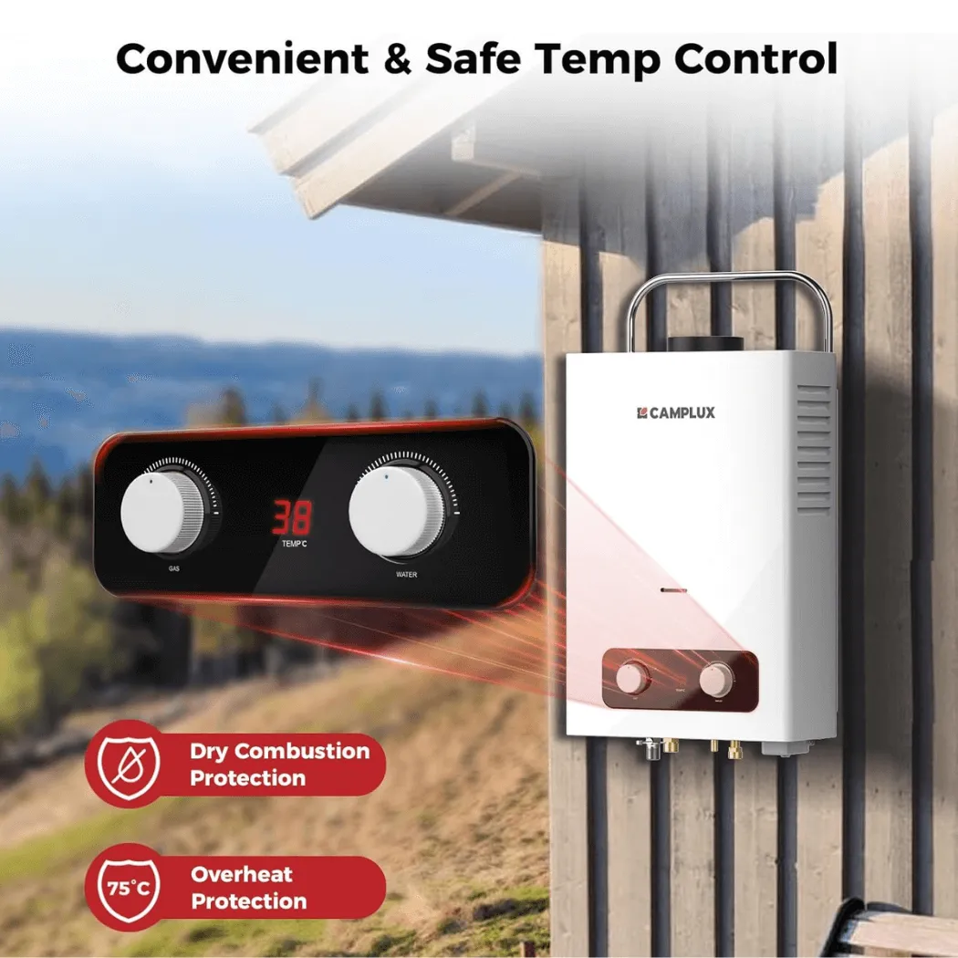 Camplux BD158 chauffe-eau gaz portable 6L 37 mbar