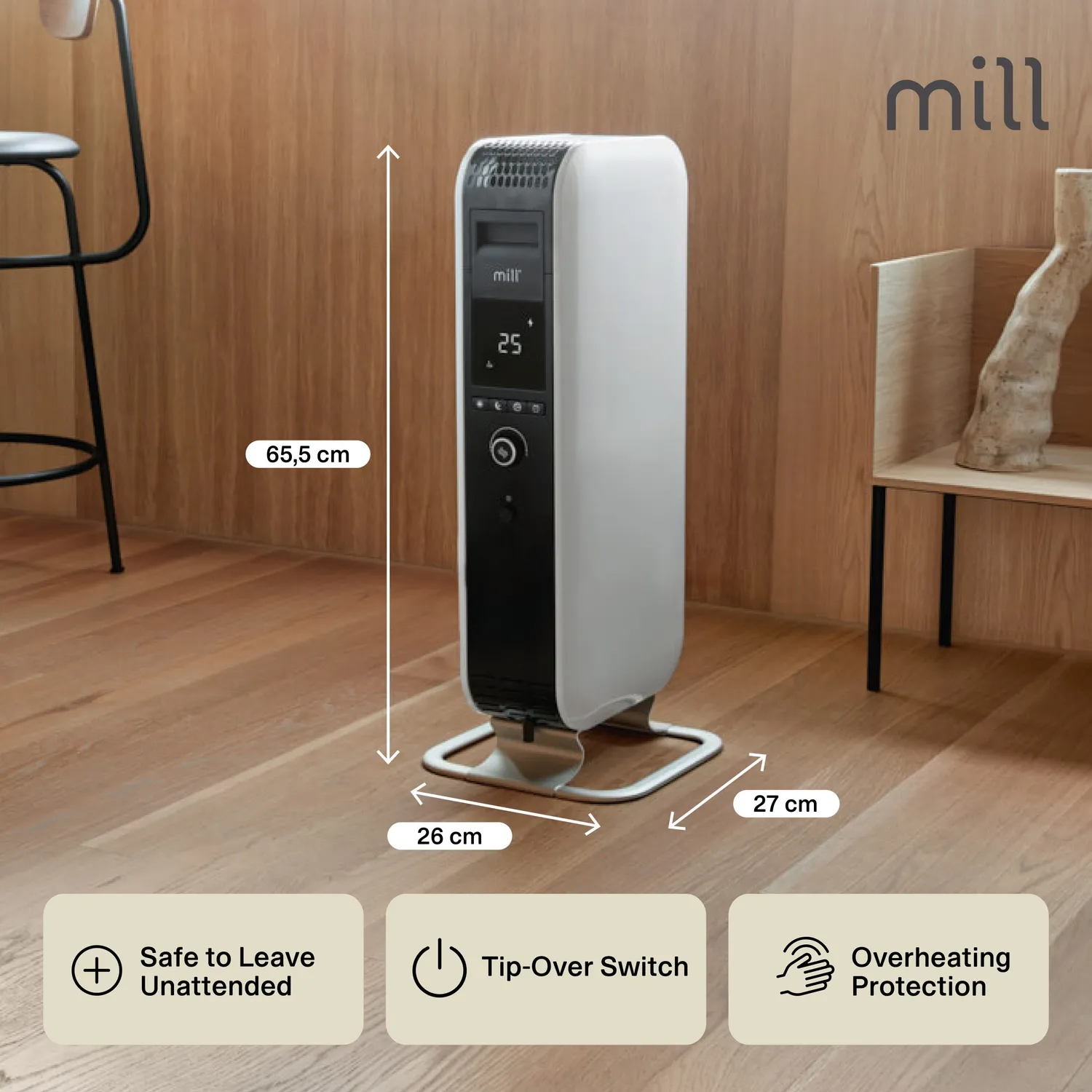 Mill Gentle Air radiateur bain d'huile 1000W mobile