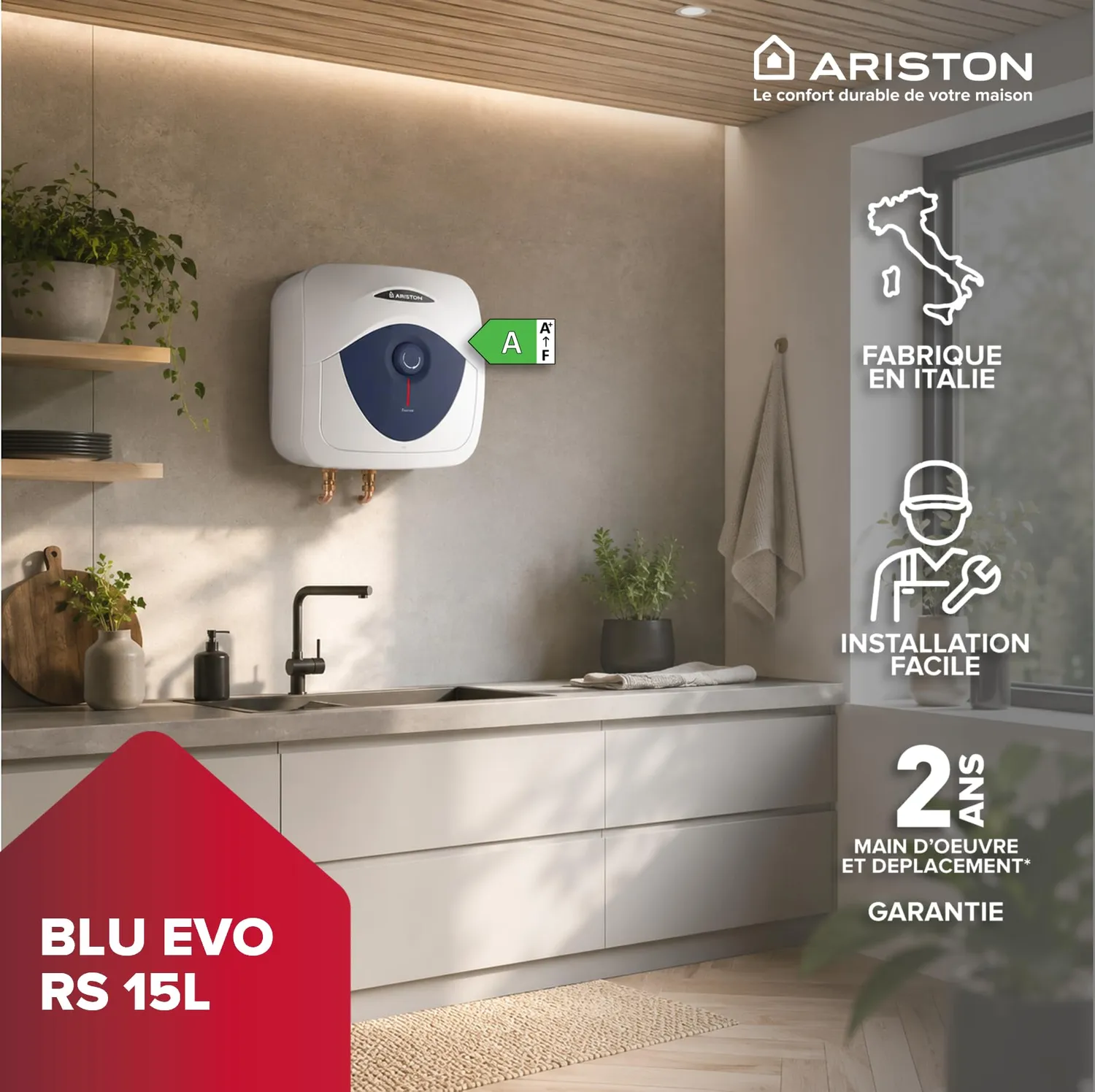 Ariston Hotpoint Blu Evo RS 15L chauffe-eau sur-évier