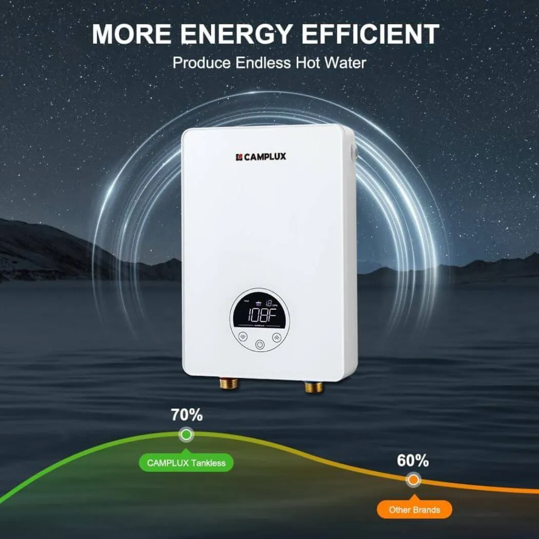 Camplux 6 kW chauffe-eau électrique instantané 1,0 GPM blanc