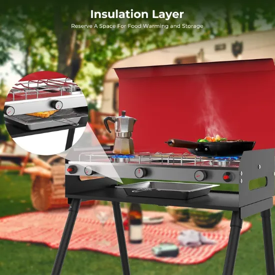 Camplux réchaud camping propane 2 brûleurs + grill 15000 BTU