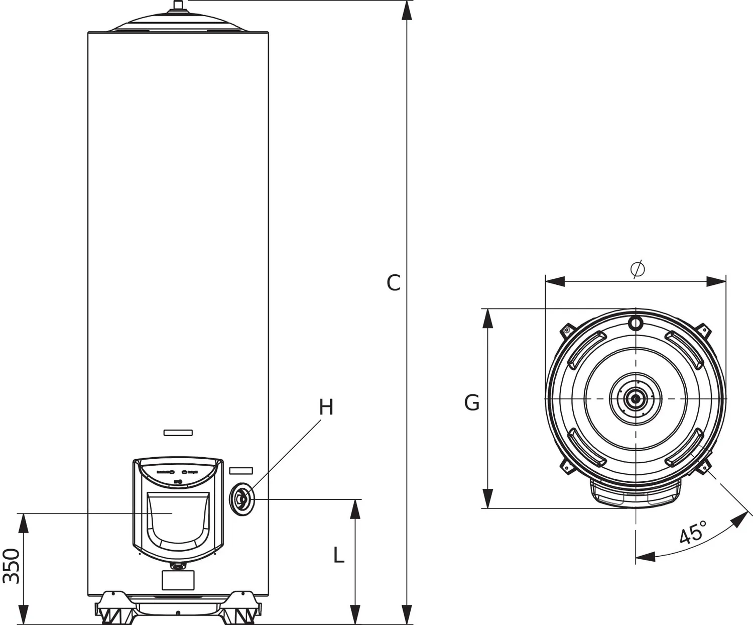 Ariston Hotpoint Initio 500L chauffe-eau sol blindée